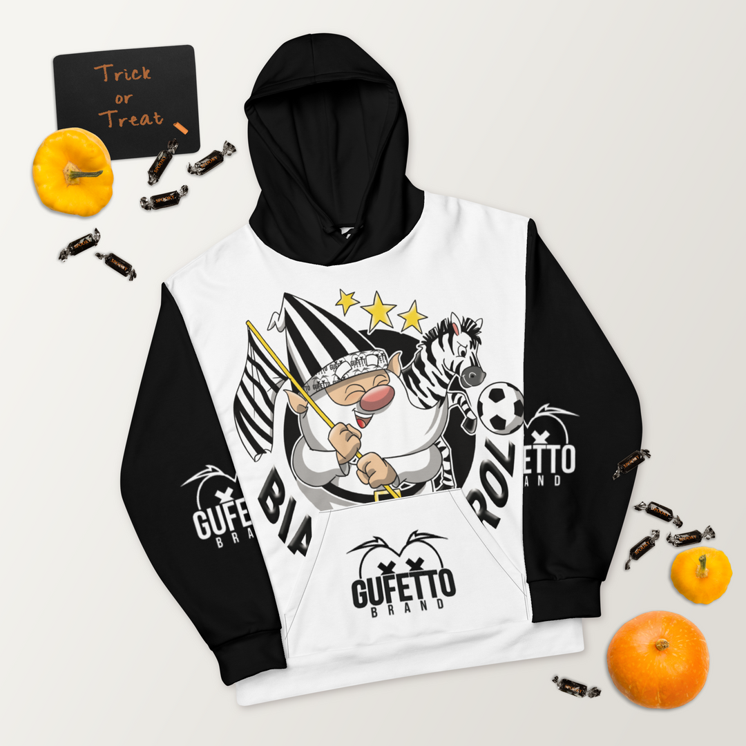 Felpa con cappuccio Uomo/Donna BIANCO NEROLO - Gufetto Brand 