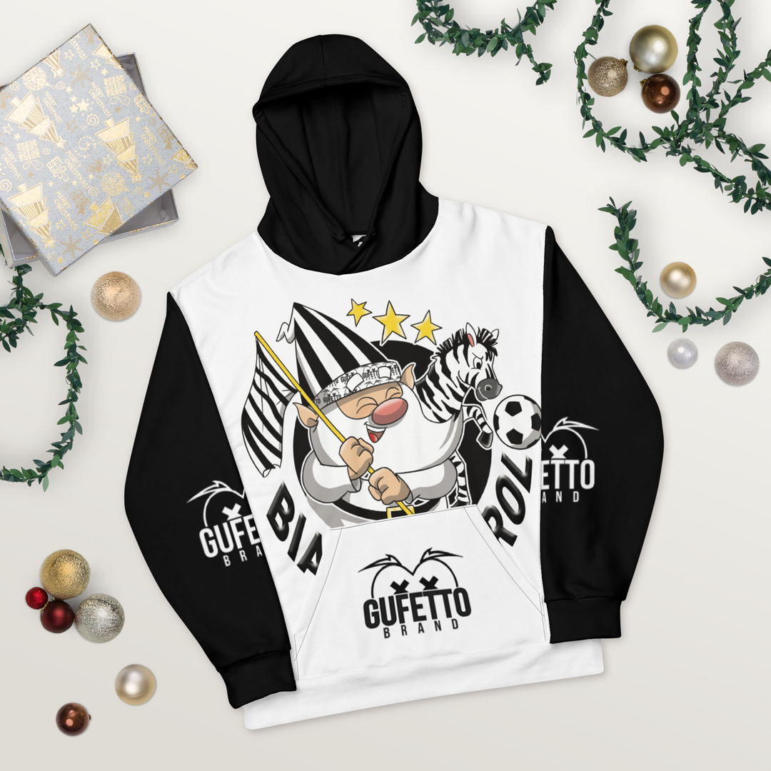 Felpa con cappuccio Uomo/Donna BIANCO NEROLO - Gufetto Brand 