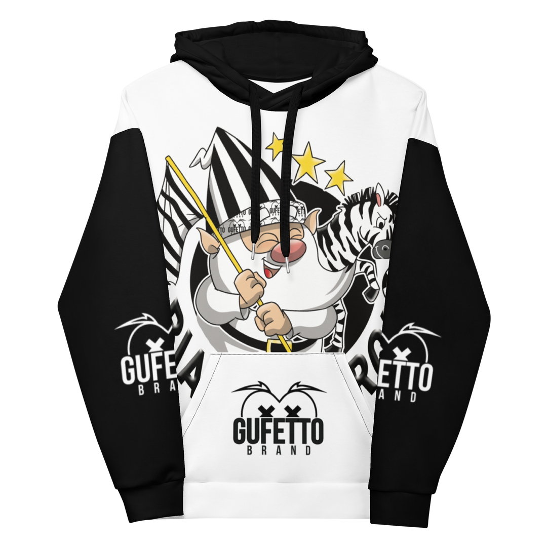 Felpa con cappuccio Uomo/Donna BIANCO NEROLO - Gufetto Brand 