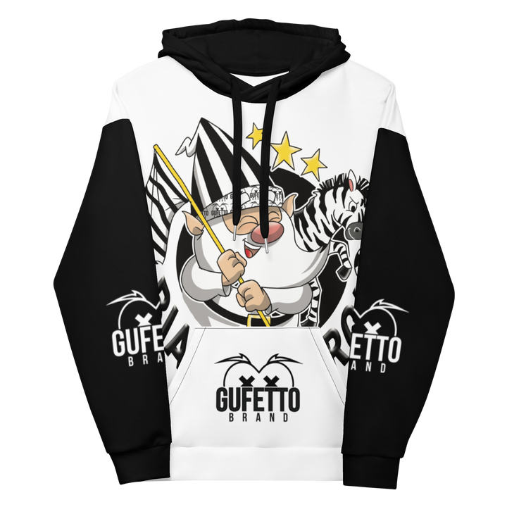 Felpa con cappuccio Uomo/Donna BIANCO NEROLO - Gufetto Brand 