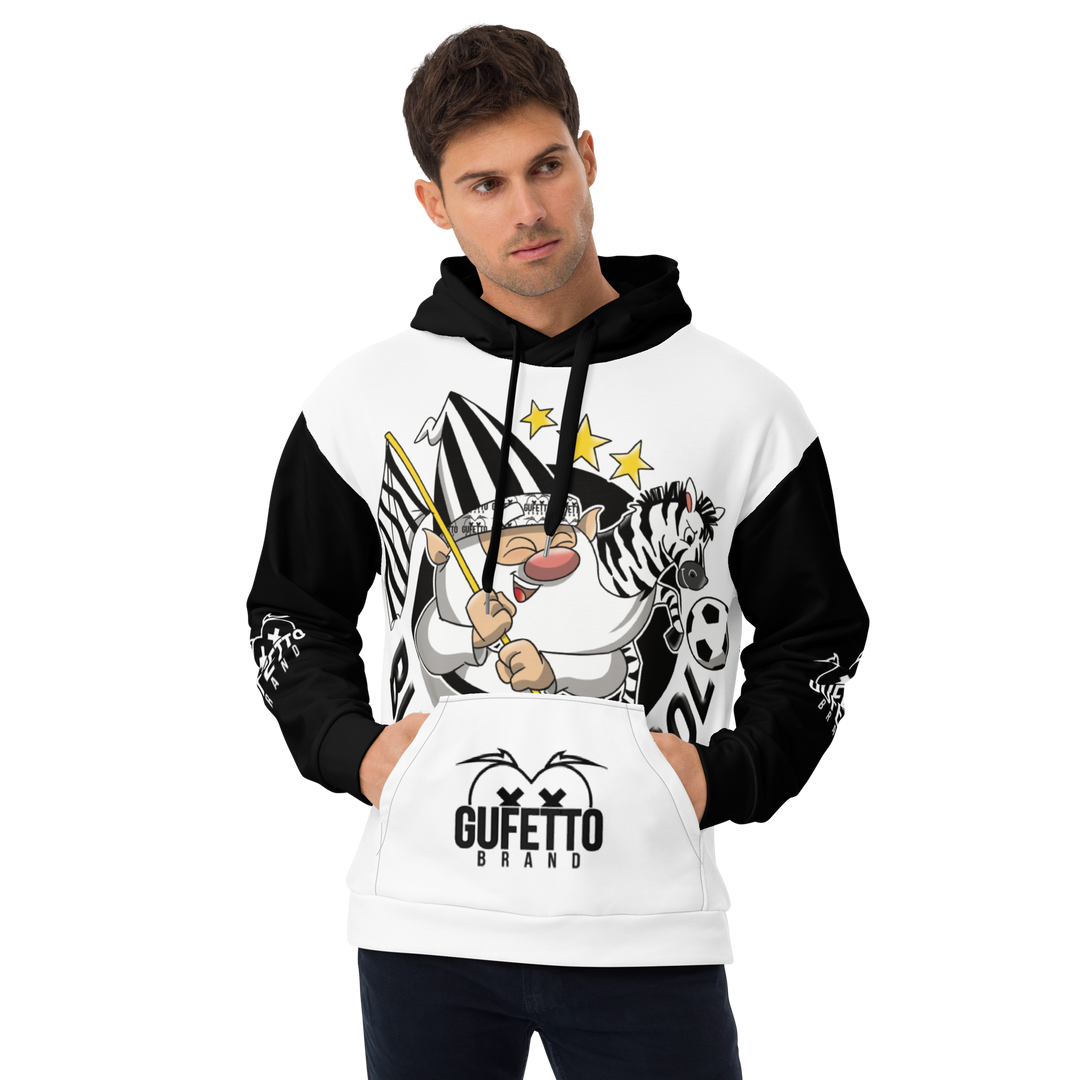 Felpa con cappuccio Uomo/Donna BIANCO NEROLO - Gufetto Brand 