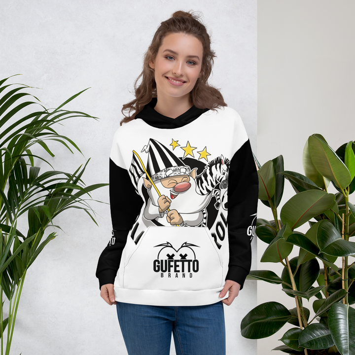 Felpa con cappuccio Uomo/Donna BIANCO NEROLO - Gufetto Brand 