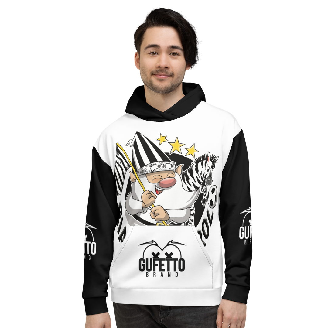 Felpa con cappuccio Uomo/Donna BIANCO NEROLO - Gufetto Brand 