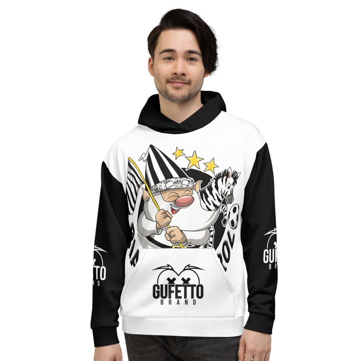 Felpa con cappuccio Uomo/Donna BIANCO NEROLO - Gufetto Brand 