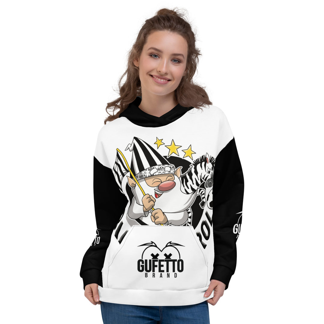 Felpa con cappuccio Uomo/Donna BIANCO NEROLO - Gufetto Brand 