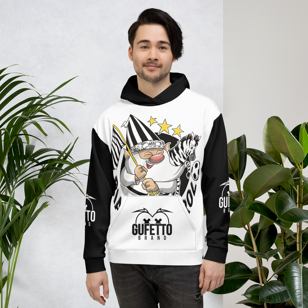 Felpa con cappuccio Uomo/Donna BIANCO NEROLO - Gufetto Brand 