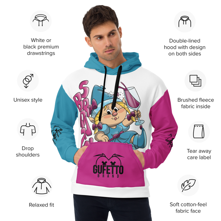 Felpa con cappuccio Uomo/Donna SBRONZOLA - Gufetto Brand 