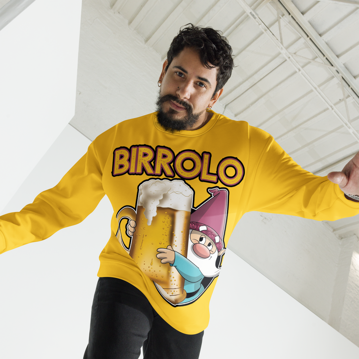 Felpa unisex Uomo/Donna Birrolo Yellow Edition - Gufetto Brand 