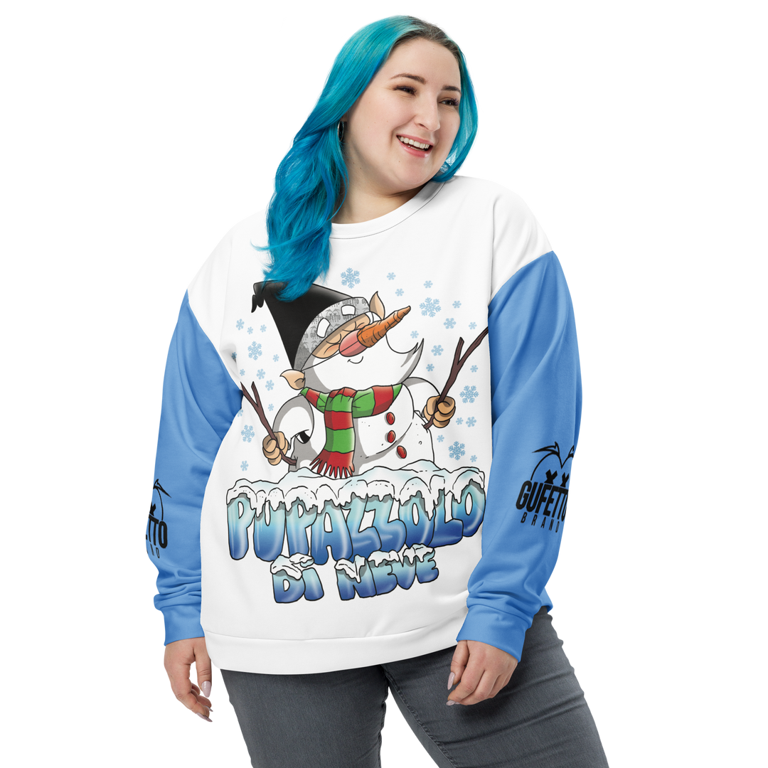 Felpa unisex Uomo/Donna PUPAZZOLO DI NEVE - Gufetto Brand 