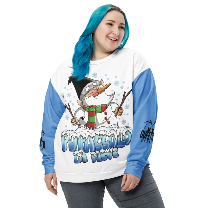 Felpa unisex Uomo/Donna PUPAZZOLO DI NEVE - Gufetto Brand 