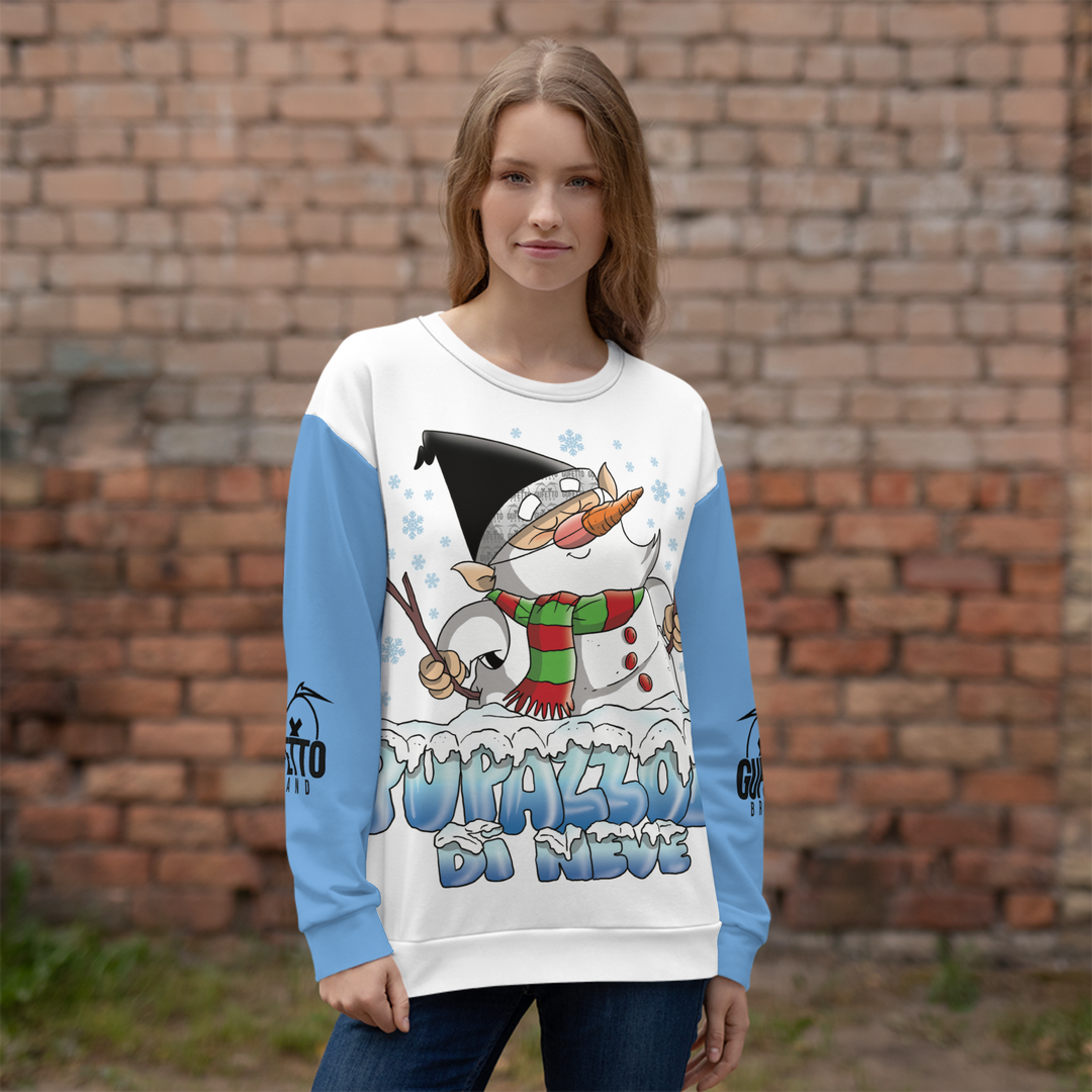 Felpa unisex Uomo/Donna PUPAZZOLO DI NEVE - Gufetto Brand 