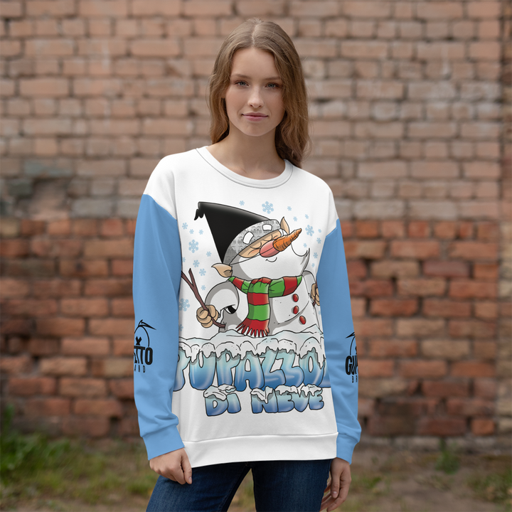 Felpa unisex Uomo/Donna PUPAZZOLO DI NEVE - Gufetto Brand 