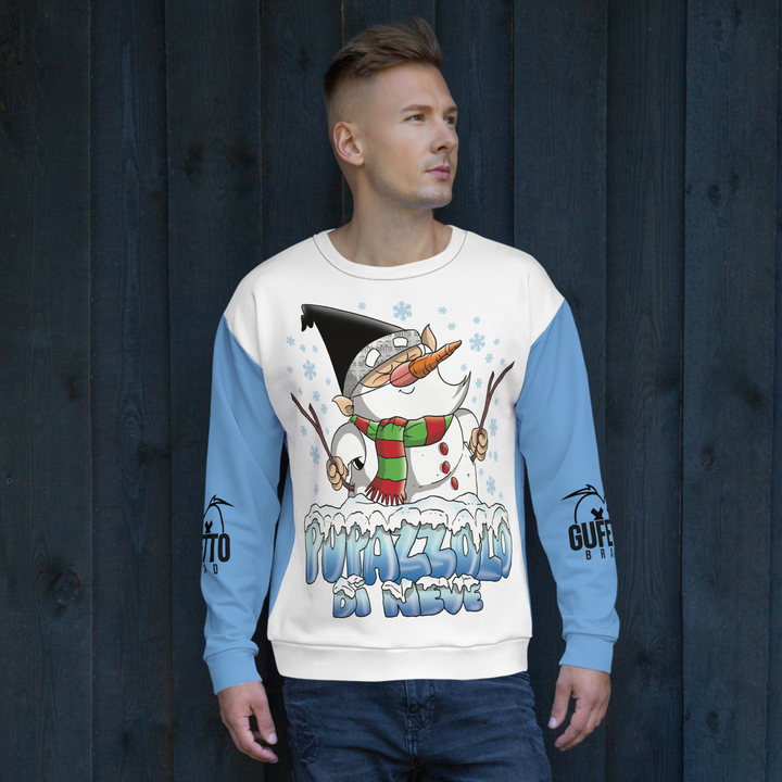 Felpa unisex Uomo/Donna PUPAZZOLO DI NEVE - Gufetto Brand 