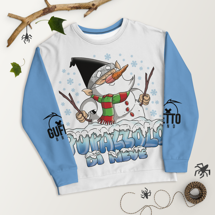 Felpa unisex Uomo/Donna PUPAZZOLO DI NEVE - Gufetto Brand 