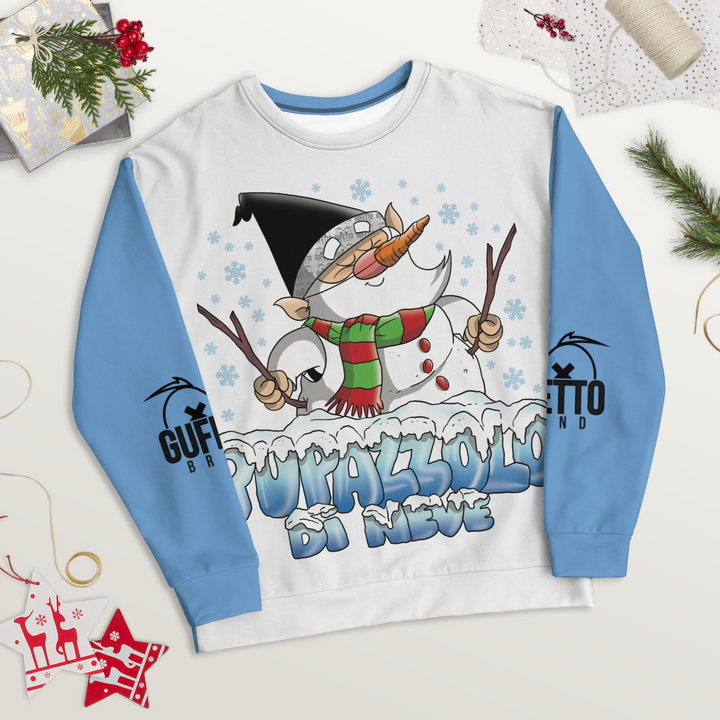 Felpa unisex Uomo/Donna PUPAZZOLO DI NEVE - Gufetto Brand 