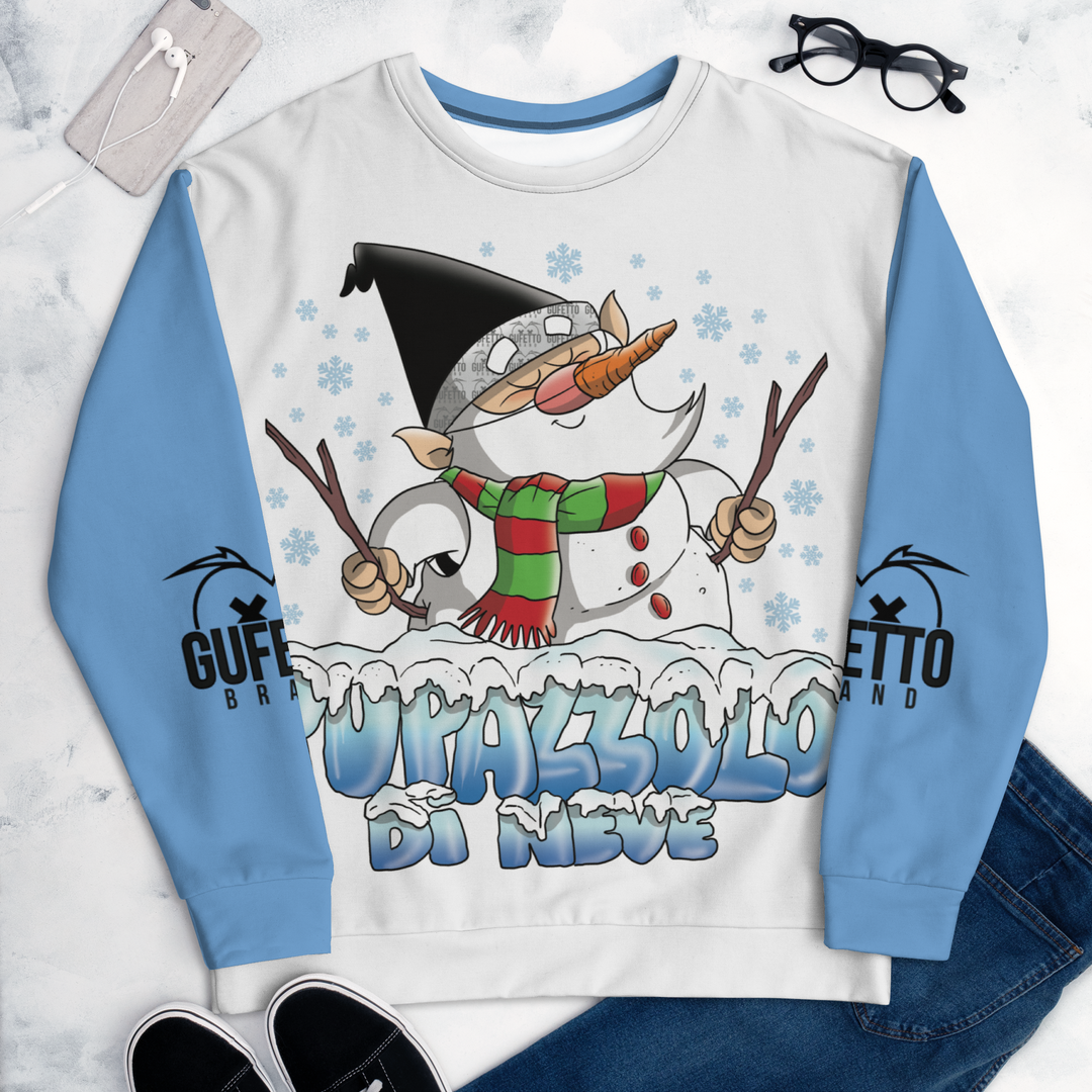 Felpa unisex Uomo/Donna PUPAZZOLO DI NEVE - Gufetto Brand 