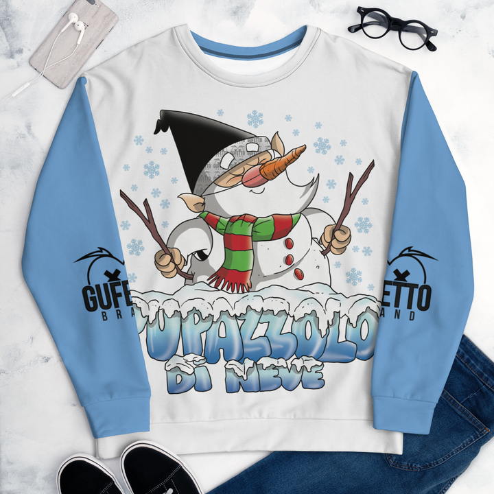 Felpa unisex Uomo/Donna PUPAZZOLO DI NEVE - Gufetto Brand 