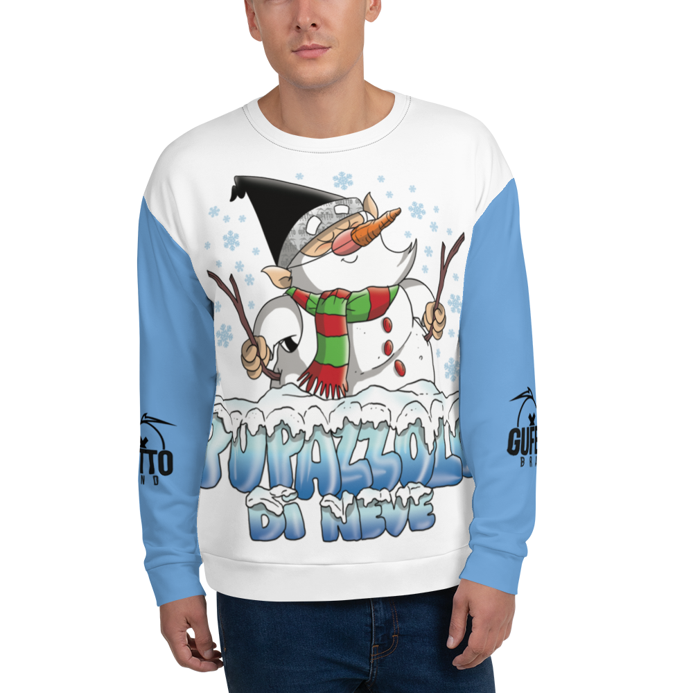 Felpa unisex Uomo/Donna PUPAZZOLO DI NEVE - Gufetto Brand 