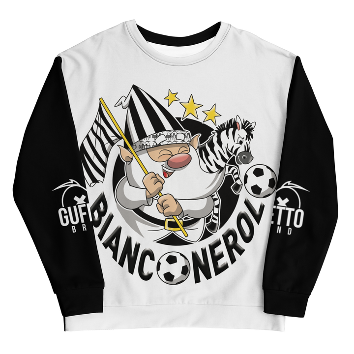 Felpa unisex Uomo/Donna BIANCO NEROLO - Gufetto Brand 