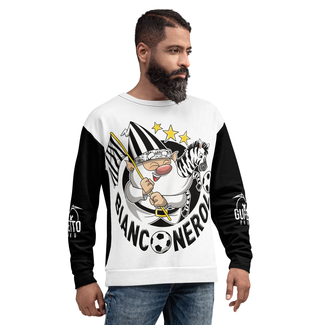 Felpa unisex Uomo/Donna BIANCO NEROLO - Gufetto Brand 