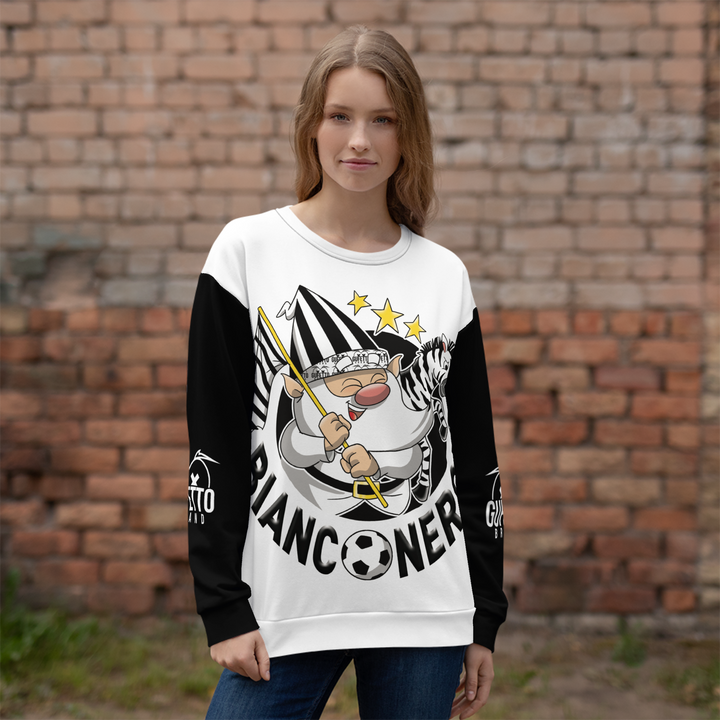 Felpa unisex Uomo/Donna BIANCO NEROLO - Gufetto Brand 
