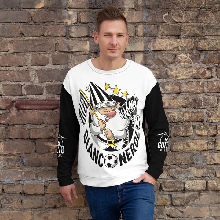 Felpa unisex Uomo/Donna BIANCO NEROLO - Gufetto Brand 