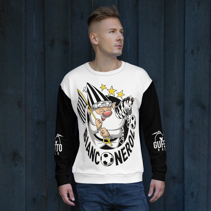 Felpa unisex Uomo/Donna BIANCO NEROLO - Gufetto Brand 