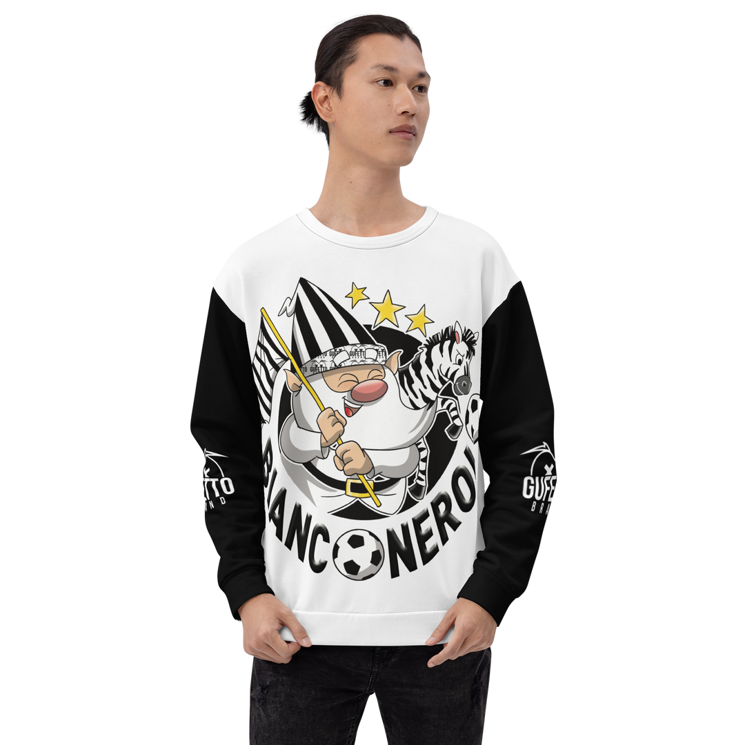 Felpa unisex Uomo/Donna BIANCO NEROLO - Gufetto Brand 