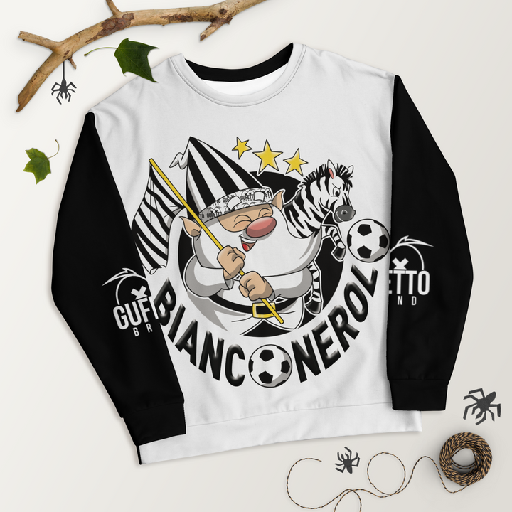 Felpa unisex Uomo/Donna BIANCO NEROLO - Gufetto Brand 