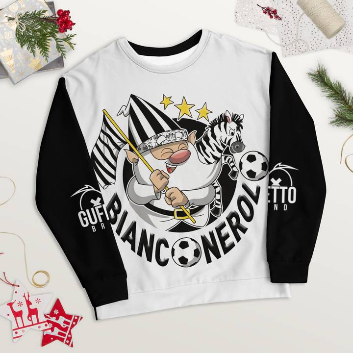 Felpa unisex Uomo/Donna BIANCO NEROLO - Gufetto Brand 