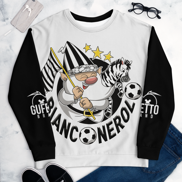 Felpa unisex Uomo/Donna BIANCO NEROLO - Gufetto Brand 