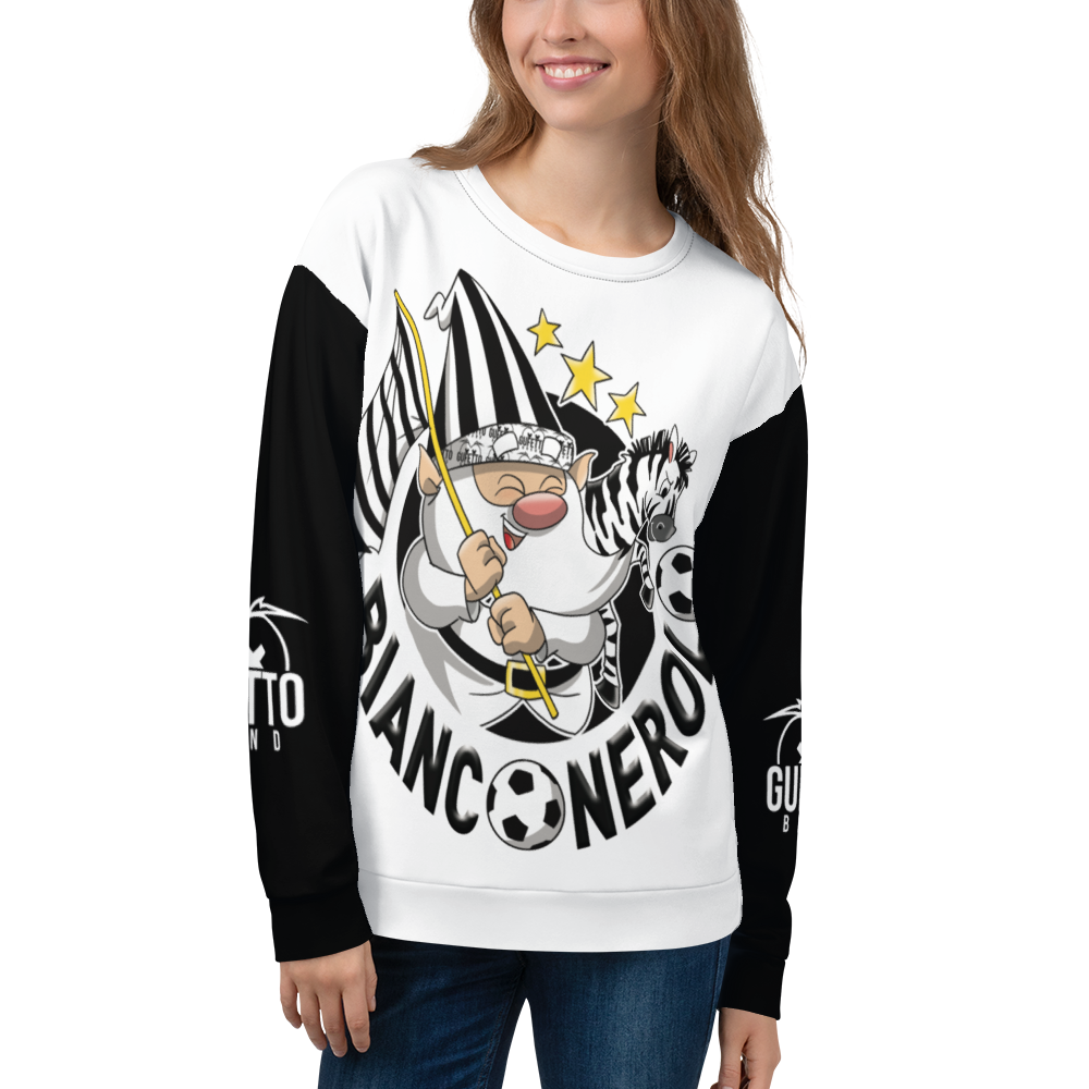 Felpa unisex Uomo/Donna BIANCO NEROLO - Gufetto Brand 