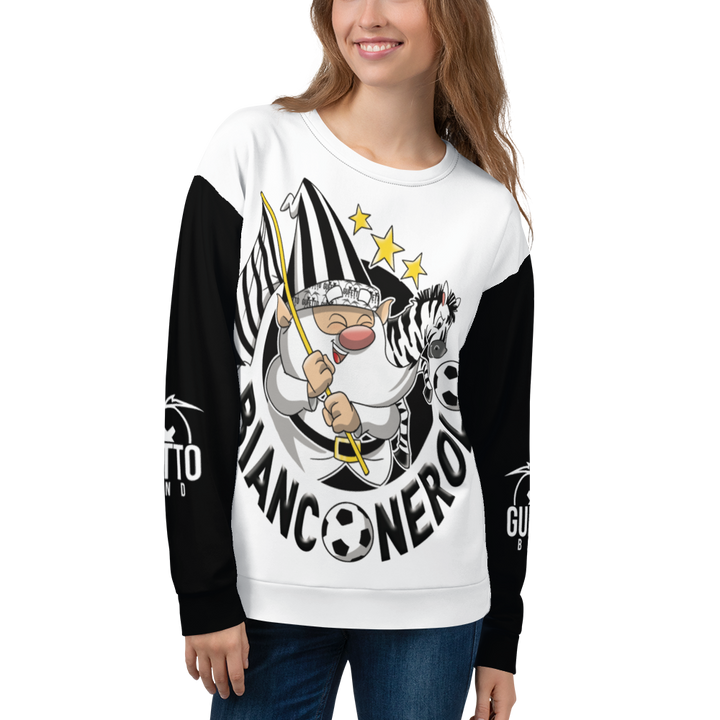 Felpa unisex Uomo/Donna BIANCO NEROLO - Gufetto Brand 