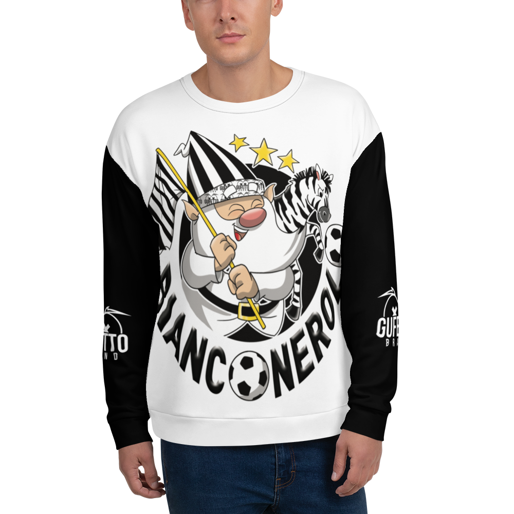 Felpa unisex Uomo/Donna BIANCO NEROLO - Gufetto Brand 