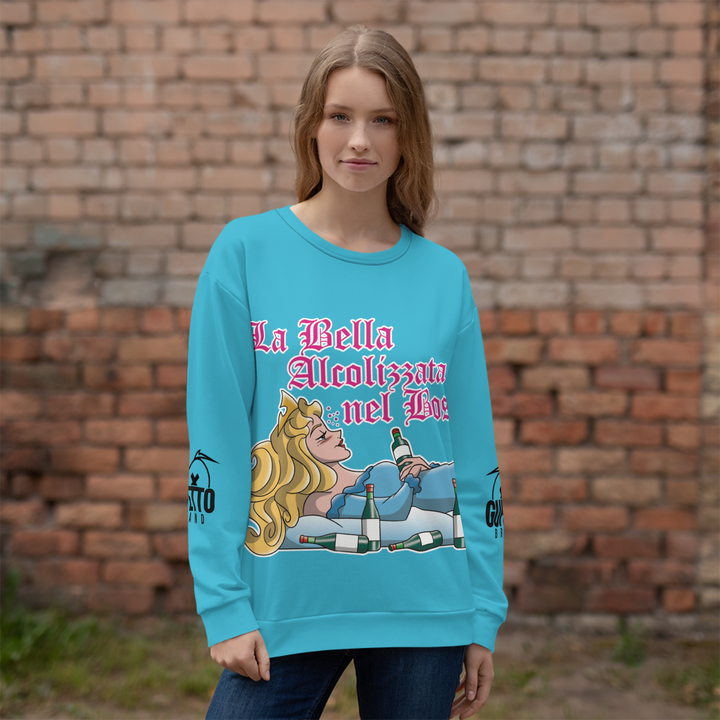 Felpa unisex Uomo/Donna LA BELLA ALCOLIZZATA - Gufetto Brand 