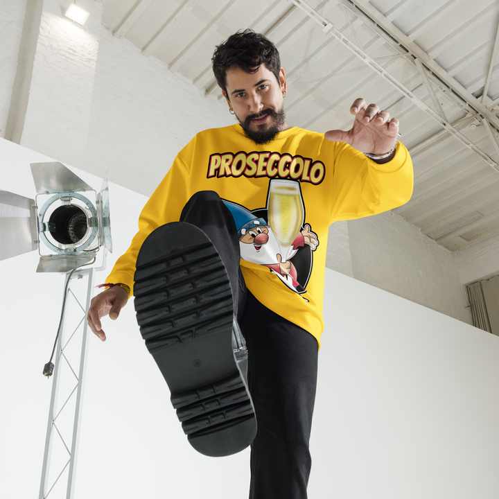 Felpa unisex Uomo/Donna Proseccolo Yellow Edition - Gufetto Brand 