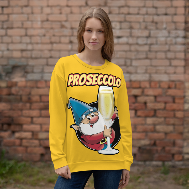 Felpa unisex Uomo/Donna Proseccolo Yellow Edition - Gufetto Brand 