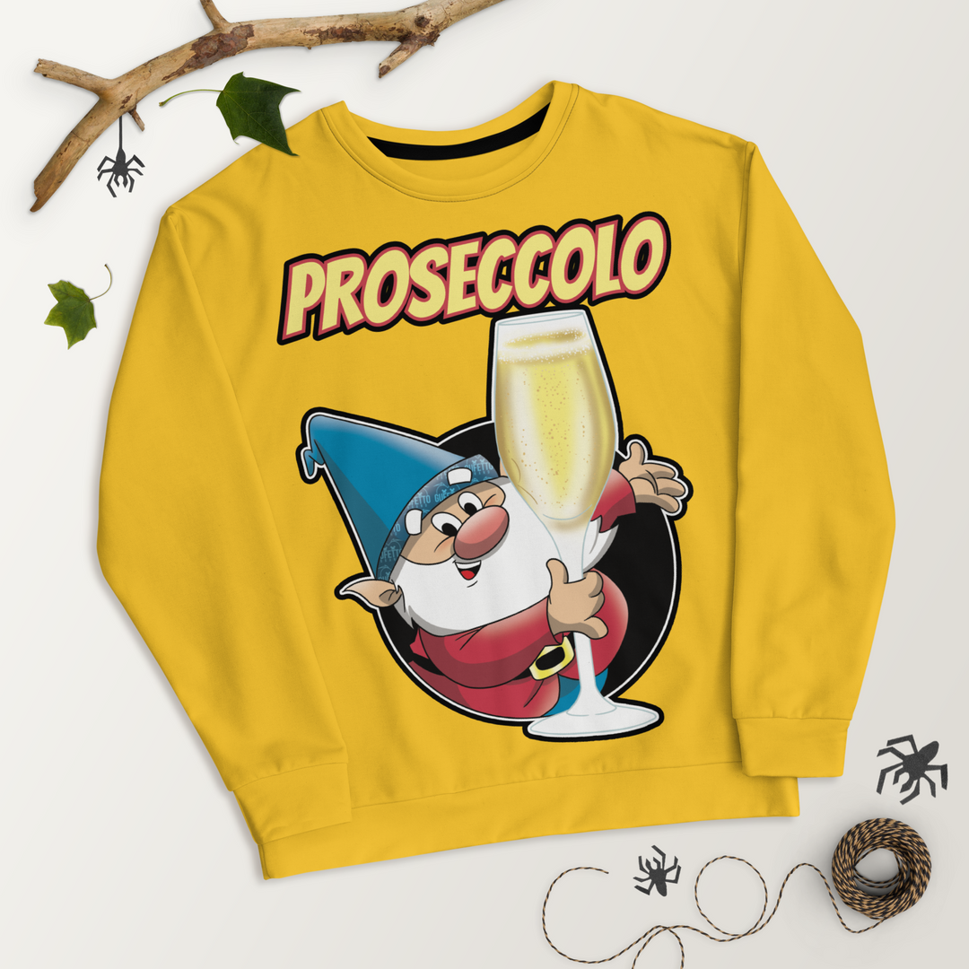 Felpa unisex Uomo/Donna Proseccolo Yellow Edition - Gufetto Brand 