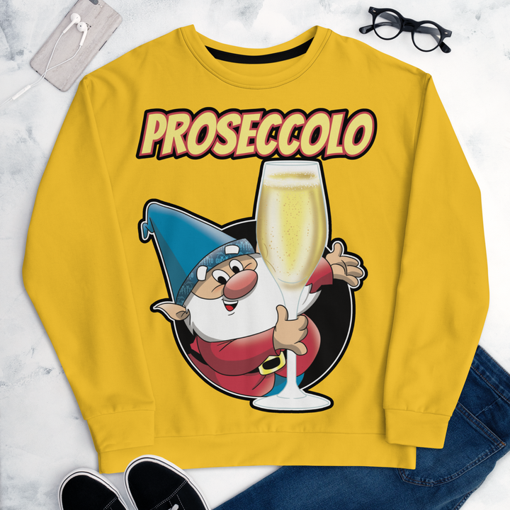Felpa unisex Uomo/Donna Proseccolo Yellow Edition - Gufetto Brand 