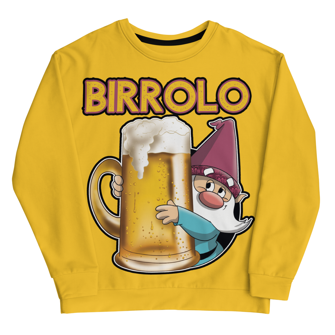 Felpa unisex Uomo/Donna Birrolo Yellow Edition - Gufetto Brand 