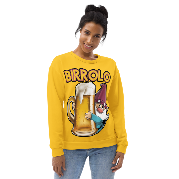Felpa unisex Uomo/Donna Birrolo Yellow Edition - Gufetto Brand 