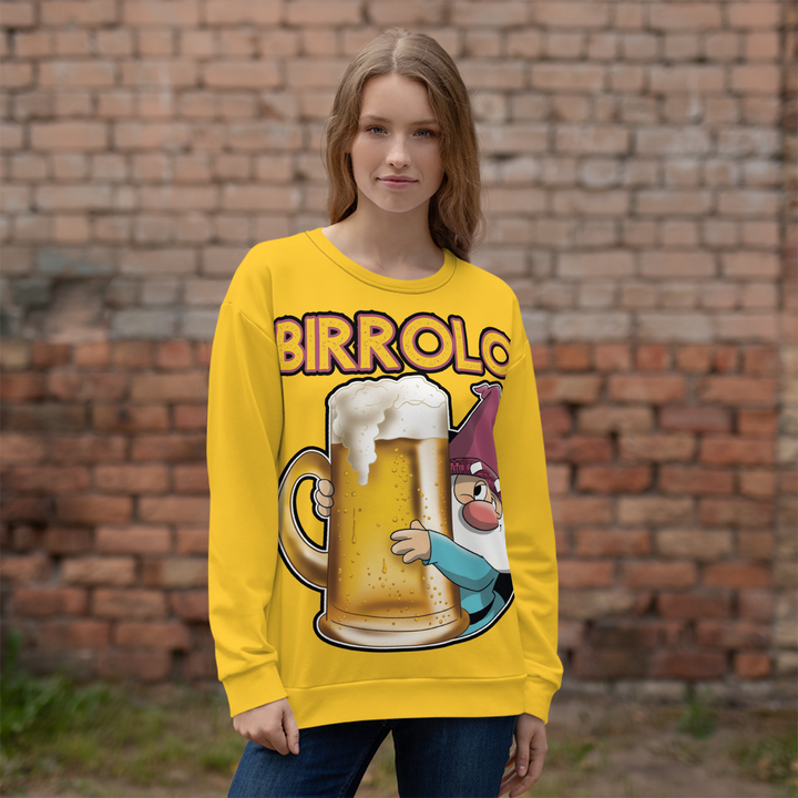 Felpa unisex Uomo/Donna Birrolo Yellow Edition - Gufetto Brand 