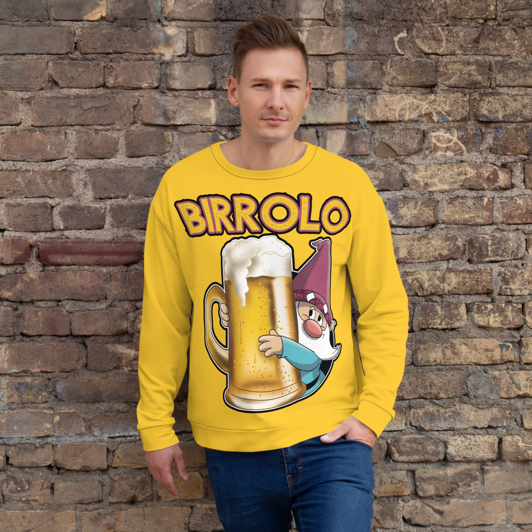 Felpa unisex Uomo/Donna Birrolo Yellow Edition - Gufetto Brand 