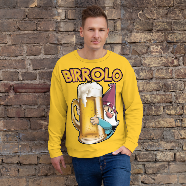 Felpa unisex Uomo/Donna Birrolo Yellow Edition - Gufetto Brand 