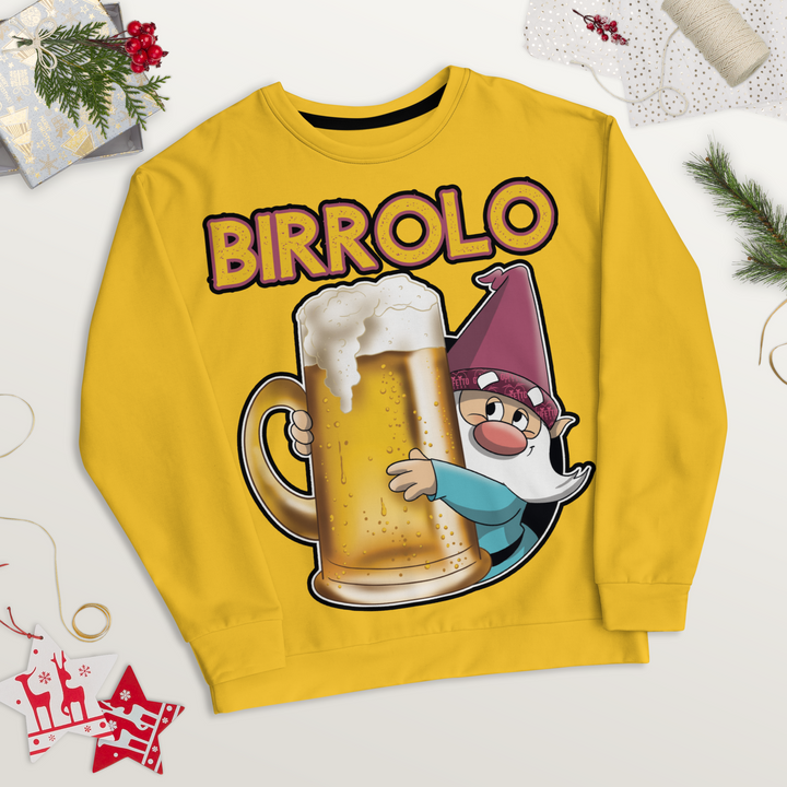 Felpa unisex Uomo/Donna Birrolo Yellow Edition - Gufetto Brand 