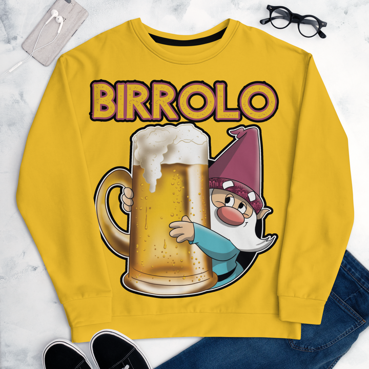 Felpa unisex Uomo/Donna Birrolo Yellow Edition - Gufetto Brand 