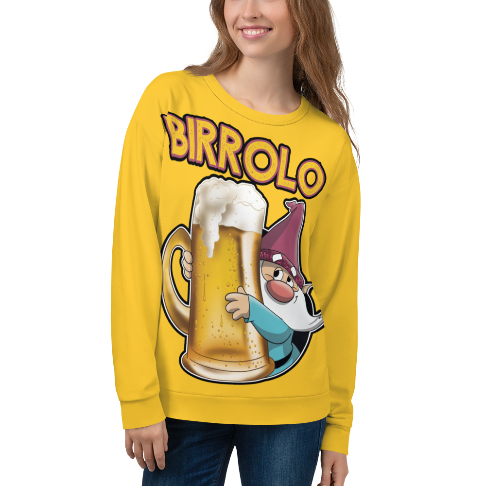 Felpa unisex Uomo/Donna Birrolo Yellow Edition - Gufetto Brand 