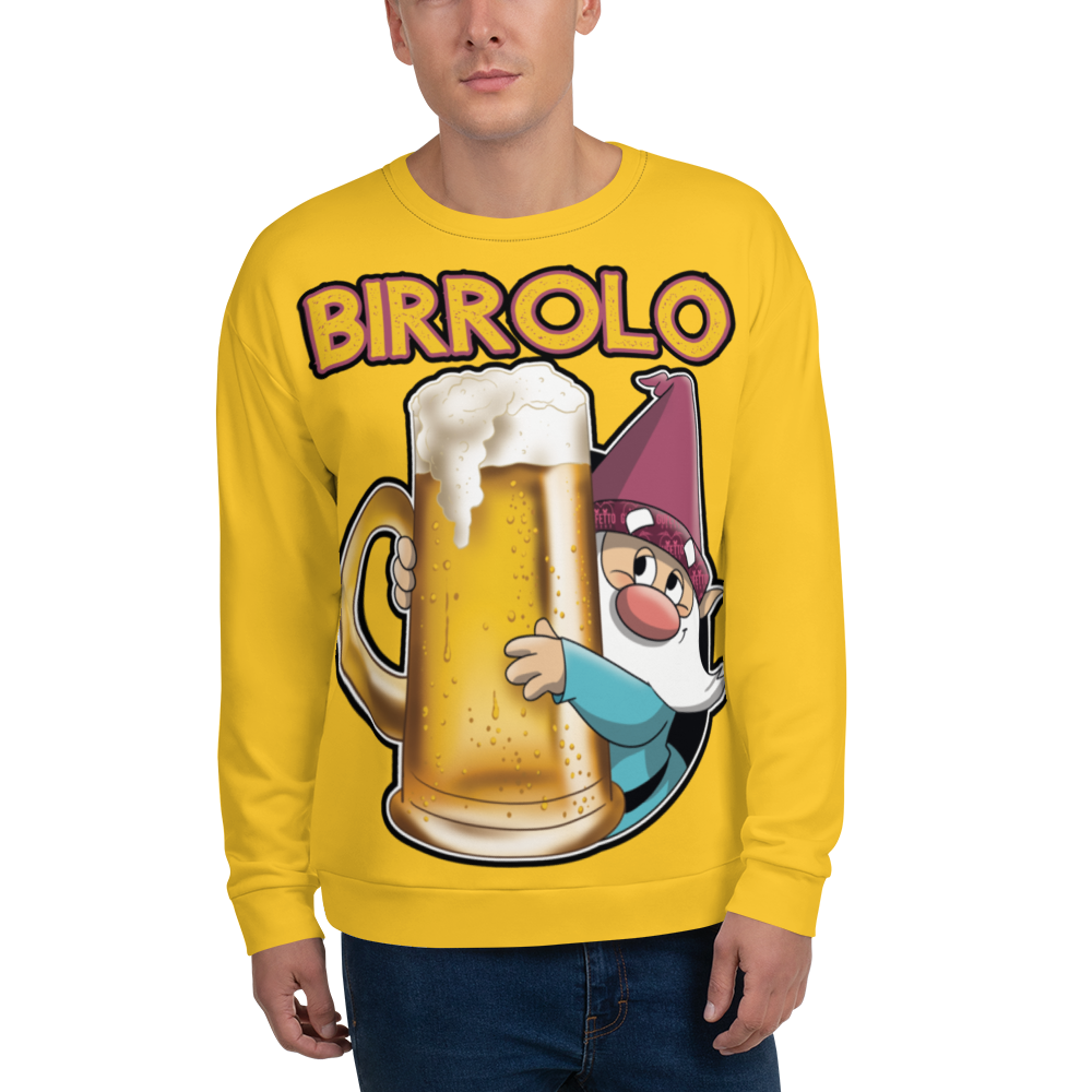 Felpa unisex Uomo/Donna Birrolo Yellow Edition - Gufetto Brand 
