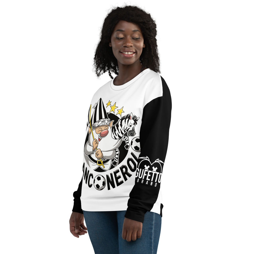Felpa unisex Uomo/Donna BIANCO NEROLO - Gufetto Brand 
