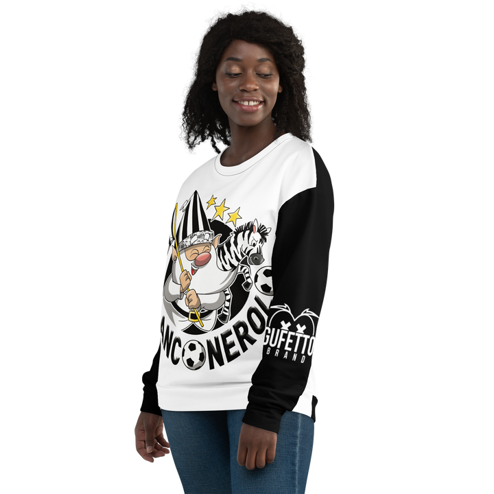 Felpa unisex Uomo/Donna BIANCO NEROLO - Gufetto Brand 